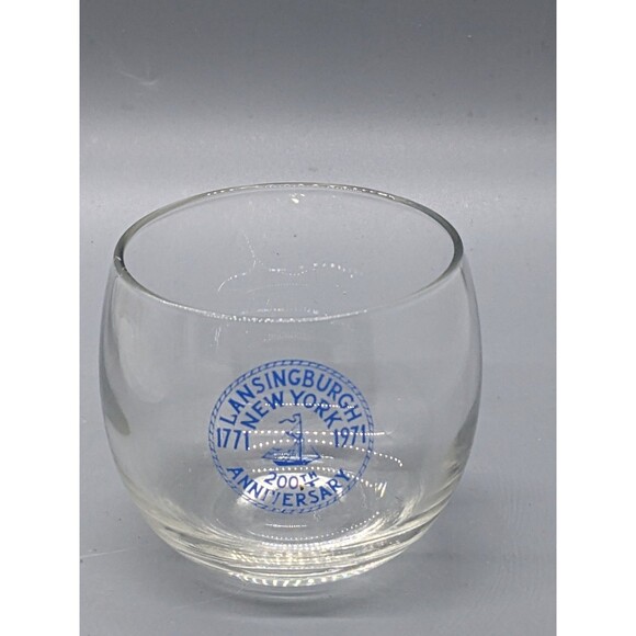 Roly Poly Glass Lansingburgh NY New York 200th Anniversary  1771-1971 - Picture 2 of 5